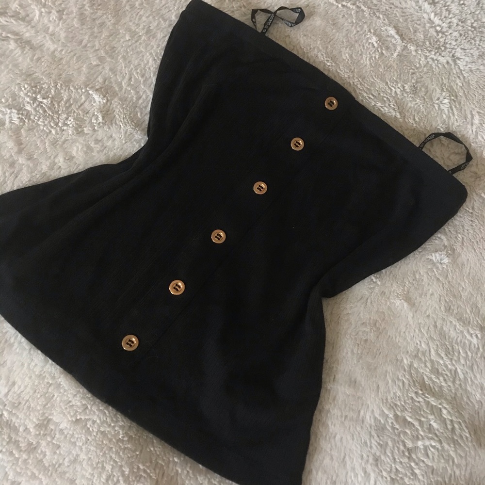 Strapless ribbed shirt 🖤